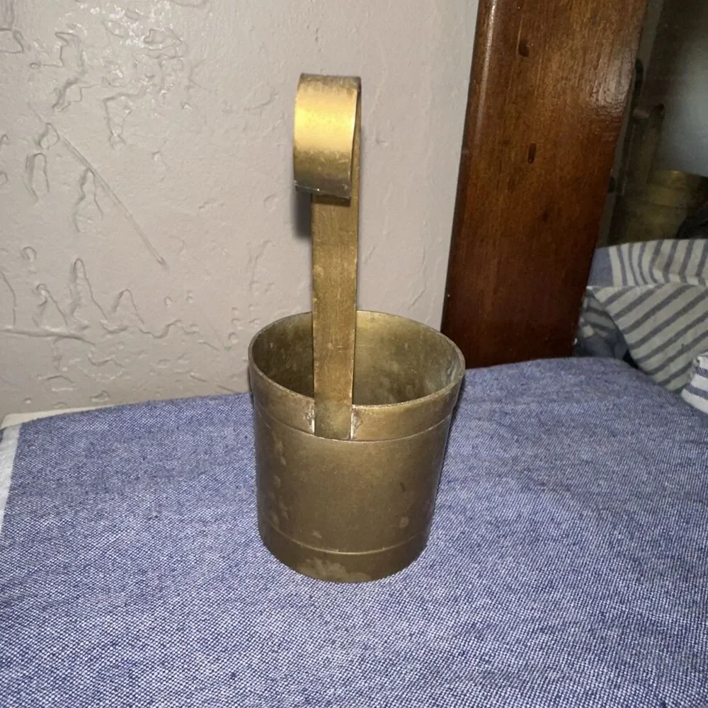 Antique French set of Brass Measuring Cups set of 6- From 1/2L to 1cl